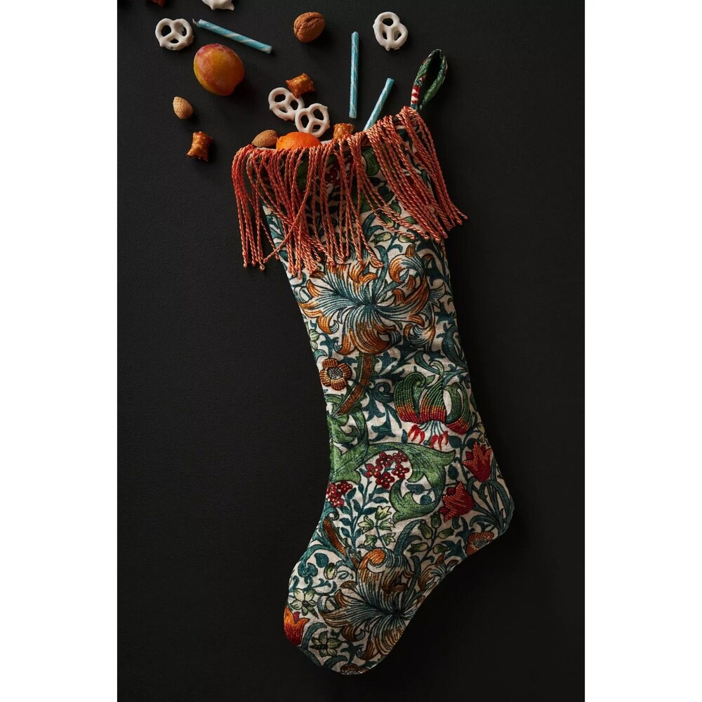ANTHROPOLOGIE House of Hackney Velvet Beaded Stocking Christmas Fancy NEW